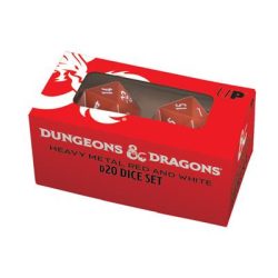 UP - Heavy Metal Red and White D20 Dice Set for Dungeons & Dragons-18396