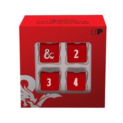 UP - Heavy Metal Red and White D6 Dice Set for Dungeons & Dragons-18397