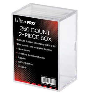 UP - 2-Piece 250 Count Clear Card Storage Box-81148