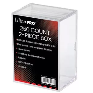 UP - 2-Piece 250 Count Clear Card Storage Box-81148