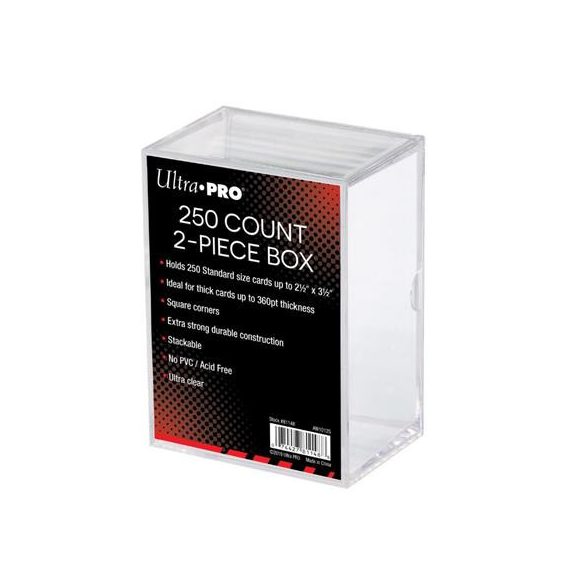 UP - 2-Piece 250 Count Clear Card Storage Box-81148