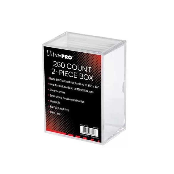 UP - 2-Piece 250 Count Clear Card Storage Box-81148