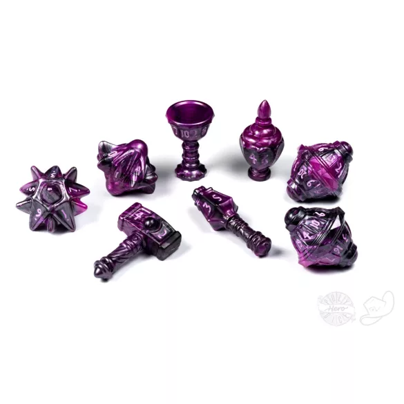 PolyHero Cleric 8 Dice Set Vile Violet-PHD2308