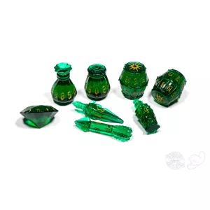 PolyHero Rogue 8 Dice Set Emerald Emissary-PHD2321
