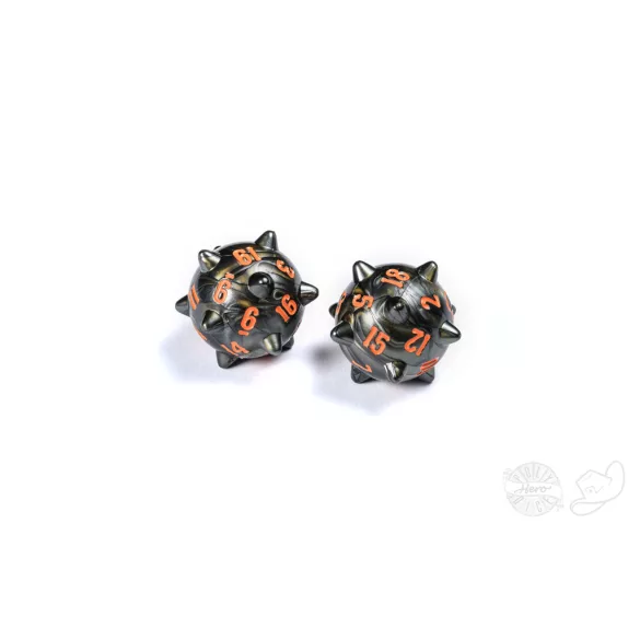 PolyHero Warrior 2d20 Spiked Balls Steel Grey-PHD2333