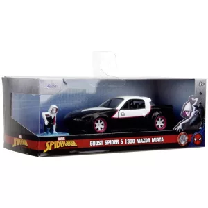 Marvel Ghost Spider 1990 Miata 1:32 öntött modellautó Gwen figurával
