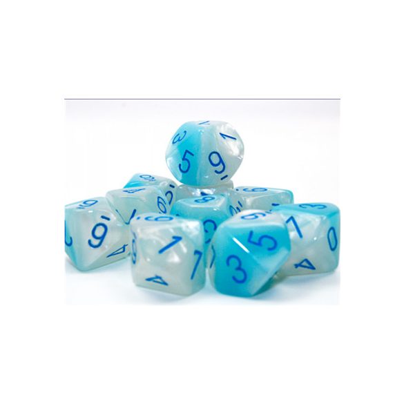 Gemini Pearl Turquoise-White/blue Luminary Set of 10 d10s-26265