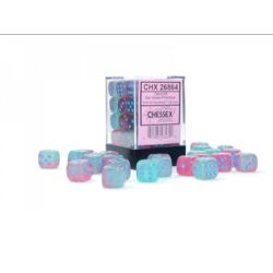 Gemini 12mm d6 Gel Green-Pink/blue Luminary Dice Block (36 dice)-26864