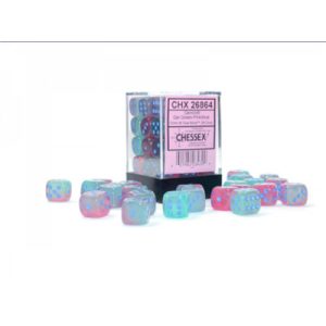 Gemini 12mm d6 Gel Green-Pink/blue Luminary Dice Block (36 dice)-26864