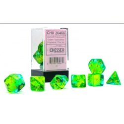 Gemini Polyhedral Translucent Green-Teal/yellow 7-Die Set-26466