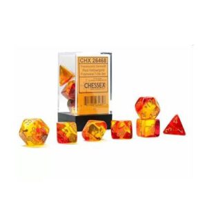 Gemini Polyhedral Translucent Red-Yellow/gold 7-Die Set-26468