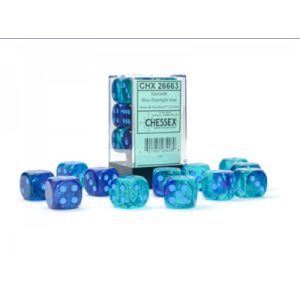 Gemini16mm d6 Blue-Blue/light blue Luminary Dice Block (12 dice)-26663