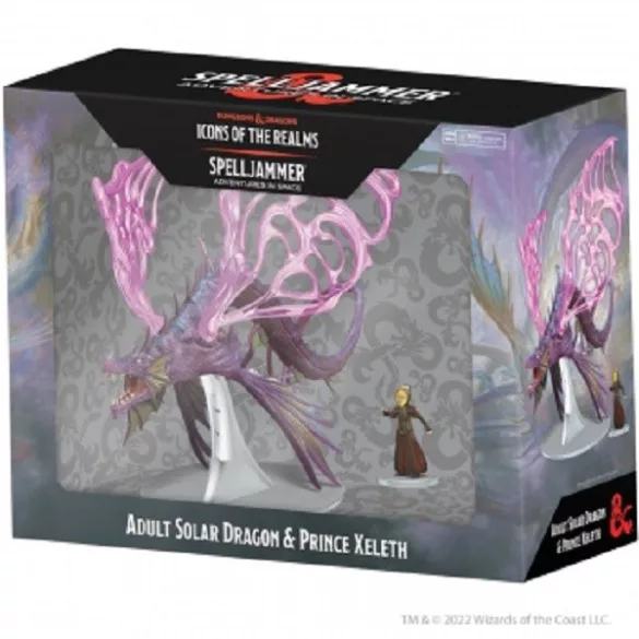 D&D Icons of the Realms: Spelljammer Adventures in Space - Adult Solar Dragon & Prince Xeleth Set 24-96168