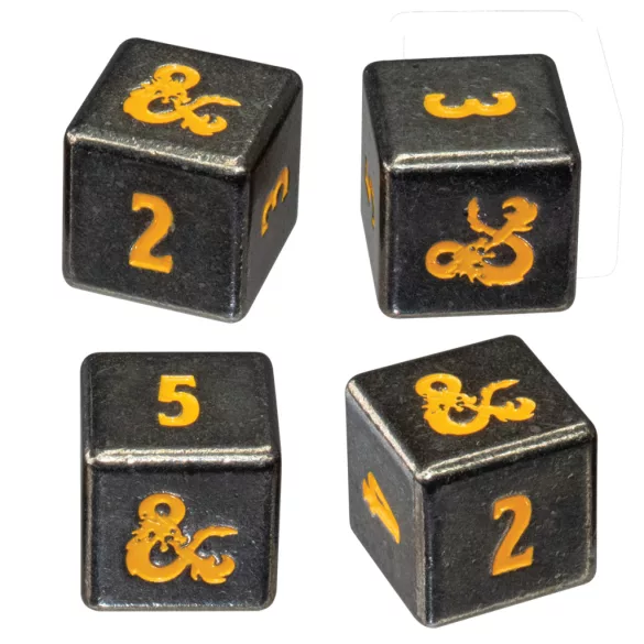 UP - Heavy Metal Realmspace D6 Dice Set for Dungeons & Dragons – 4 db D6 fémkocka