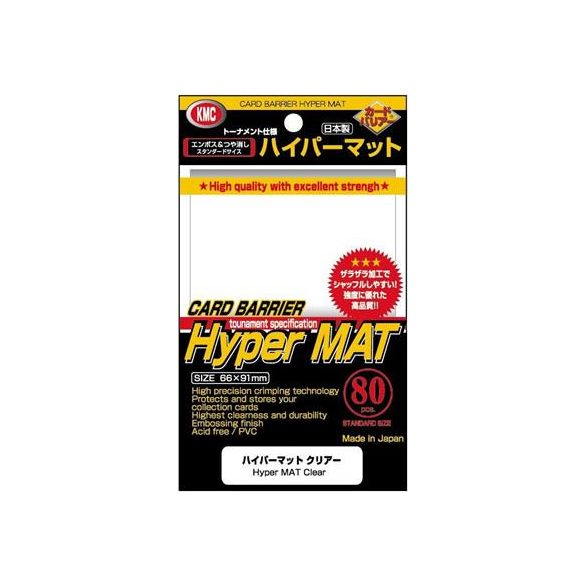 KMC Standard Sleeves - Hyper Mat Clear (80 Sleeves)-KMC229