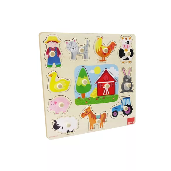 GOULA Holzpuzzle Silhouetten Bauernhof-53025