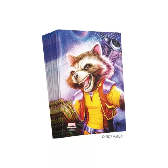 Gamegenic - Marvel Champions FINE ART Sleeves - Rocket Raccoon (51 Sleeves)-GGS15015ML