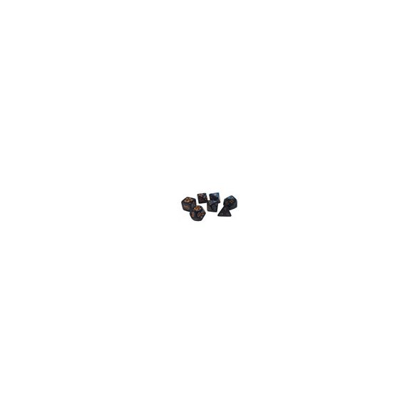 Kitten Polyhedral Dice (7) Black-SJG5906B