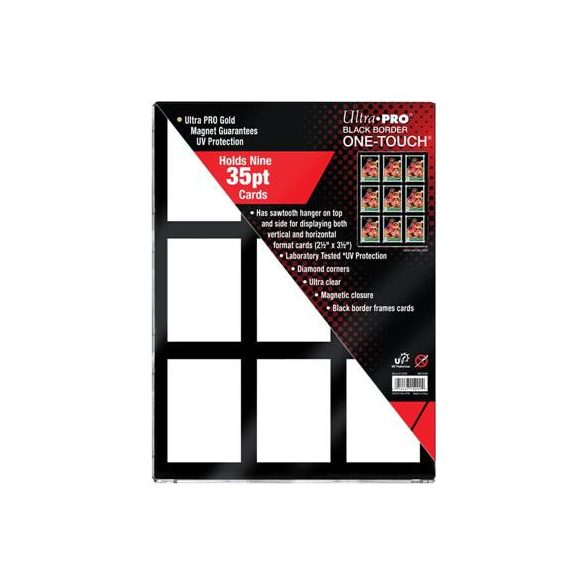 UP - 35PT 9-Card Black Border UV ONE-TOUCH Magnetic Holder-15299
