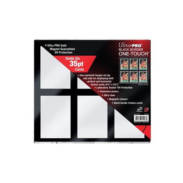 UP - 35PT 6-Card Black Border UV ONE-TOUCH Magnetic Holder-15403