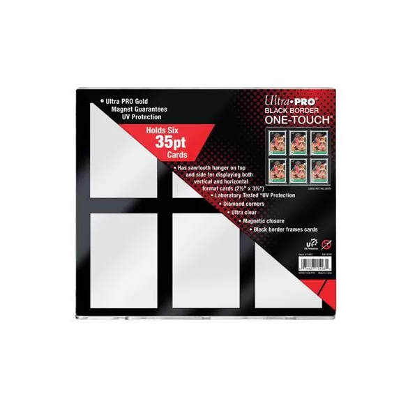 UP - 35PT 6-Card Black Border UV ONE-TOUCH Magnetic Holder-15403