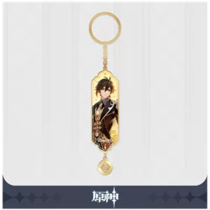 Genshin Impact - Character Drawing Card Metal Keychain - Zhongli-SAK34180