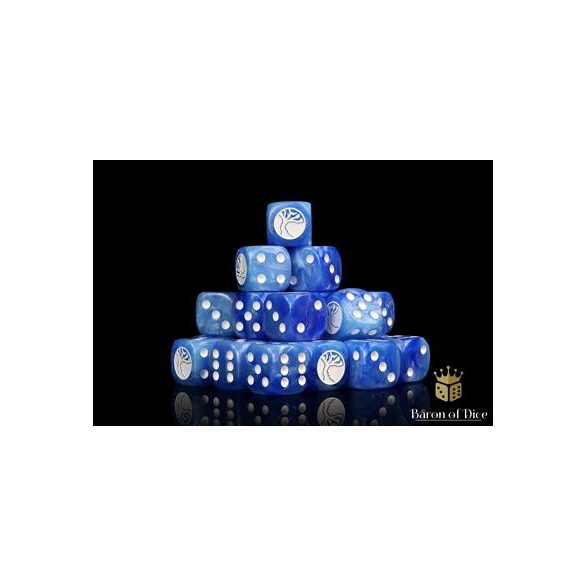 Conquest - Baron of Dice: Nords Faction Dice on Bright Blue swirl Dice-PBW8519