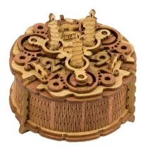   Gift Puzzle Box - Wooden Gift Vault - Birthday Cake mechanical wooden box