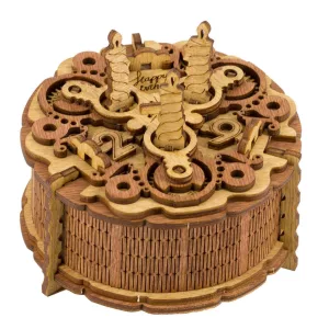 Gift Puzzle Box - Wooden Gift Vault - Birthday Cake mechanikus fadoboz