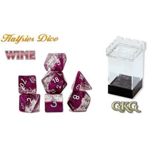 Halfsies Dice - Glitter Edition - Wine (7 Dice Set)-GKGHG01