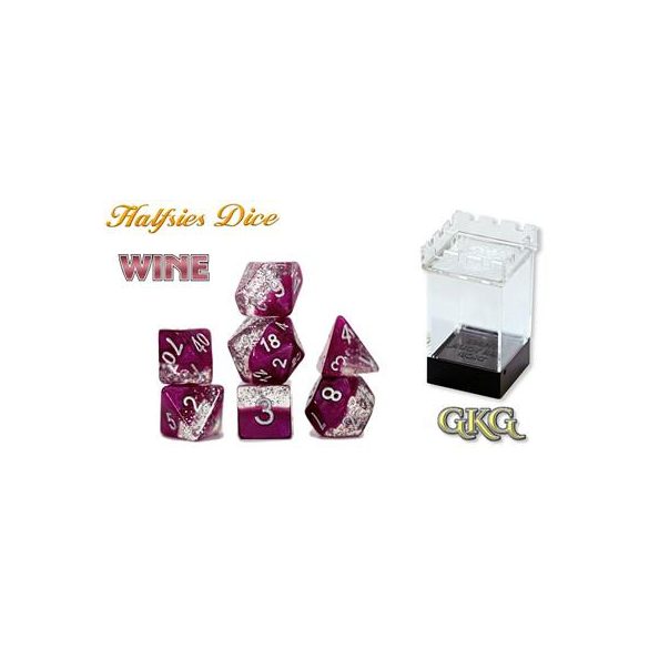 Halfsies Dice - Glitter Edition - Wine (7 Dice Set)-GKGHG01