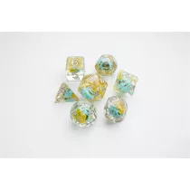 Gamegenic - Embraced Series - Green Skull - RPG Dice Set (7pcs)-GGS50004ML
