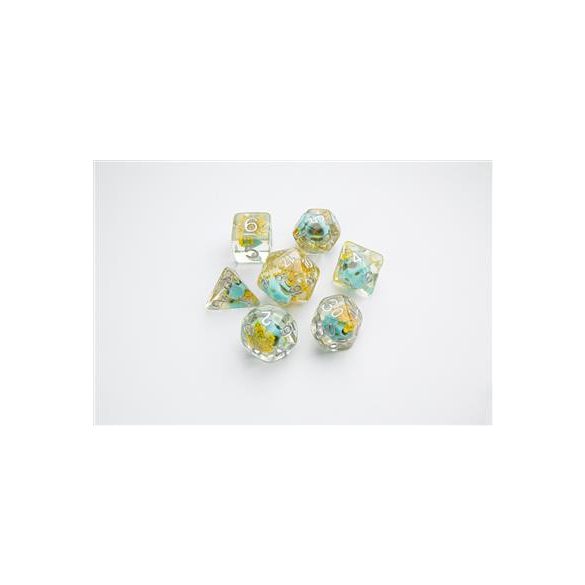 Gamegenic - Embraced Series - Green Skull - RPG Dice Set (7pcs)-GGS50004ML