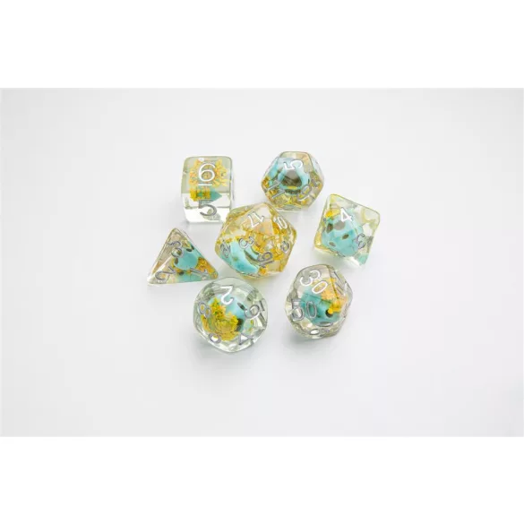 Gamegenic - Embraced Series - Green Skull - RPG Dice Set (7pcs)-GGS50004ML
