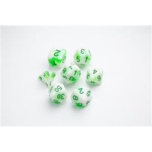 Gamegenic - Glow Series - Toxic Stones - RPG Dice Set (7 pcs)-GGS50029ML