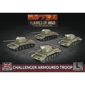 Flames Of War - Challenger Armoured Troop (4x Plastic) - EN-BBX72