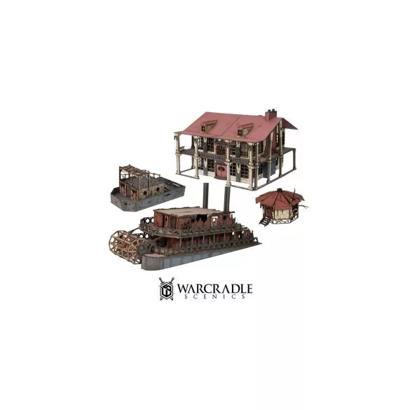Warcradle Scenics: Black Lake Bayou - Paddle Steamer MDF terepelem