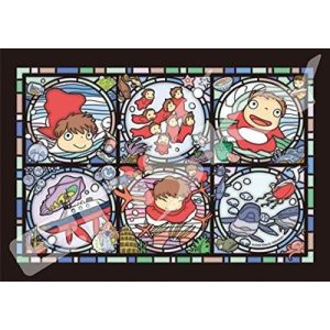 Stained glass Jigsaw Puzzle 208P Ponyos everywhere Ponyo on the cliff by the sea-ENSKY-18830