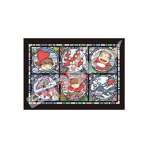 Stained glass Jigsaw Puzzle 208P Ponyos everywhere Ponyo on the cliff by the sea-ENSKY-18830