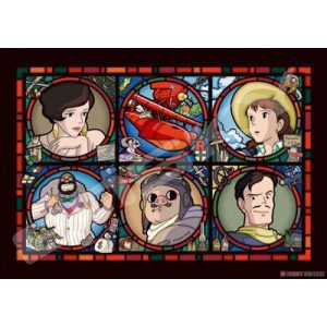 Stained glass Jigsaw Puzzle 208P Characters gallery Porco Rosso-ENSKY-50259