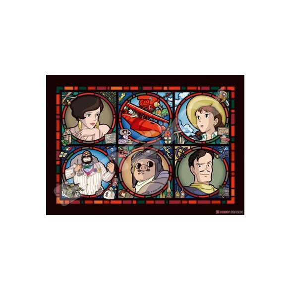 Stained glass Jigsaw Puzzle 208P Characters gallery Porco Rosso-ENSKY-50259