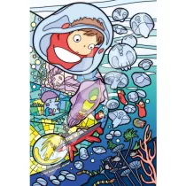 Ponyo on the Cliff - Jigsaw Puzzle (126 Pieces) - Stained Glass Ponyo under the Sea-ENSKY-19735
