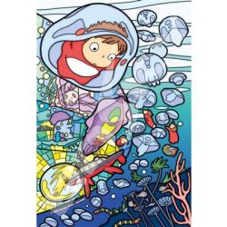 Stained glass Jigsaw Puzzle 126P Ponyo under the sea Ponyo on the Cliff by the sea-ENSKY-19735