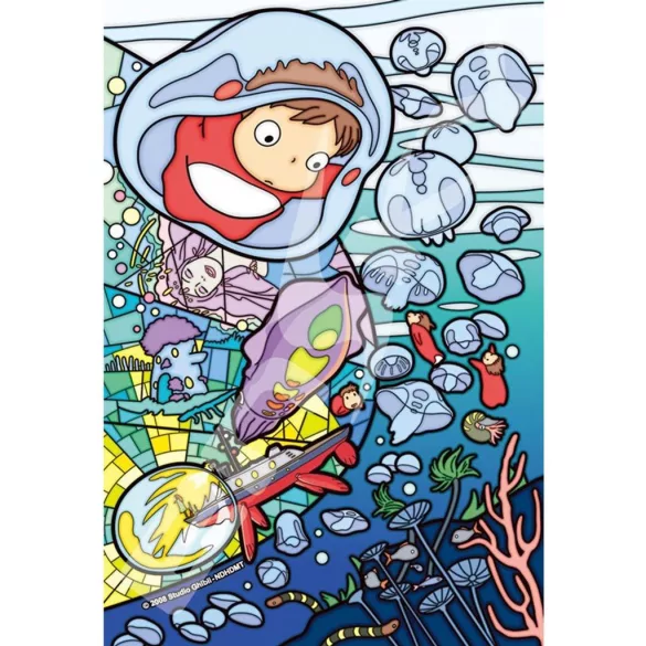 Ponyo on the Cliff - Jigsaw Puzzle (126 Pieces) - Stained Glass Ponyo under the Sea-ENSKY-19735