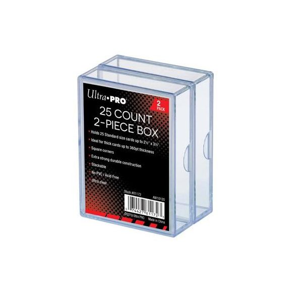 UP - 2-Piece Storage Box - for 25 Cards - Clear (2 Boxes)-81172