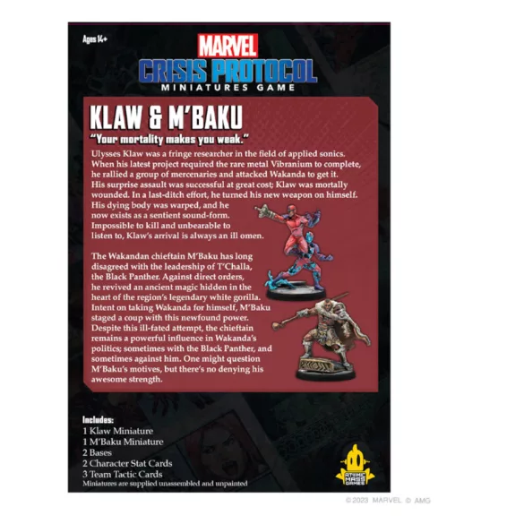 Marvel Crisis Protocol - Klaw and M’Baku miniatűra készlet - angol kiadás