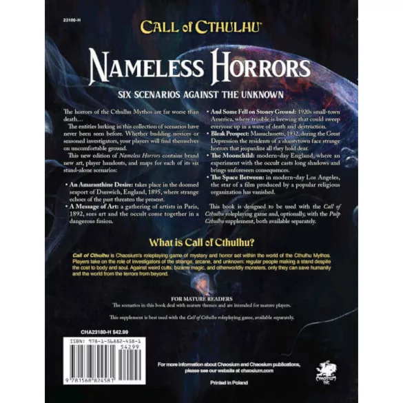 Call of Cthulhu RPG - Nameless Horrors - EN-CHA23180-H