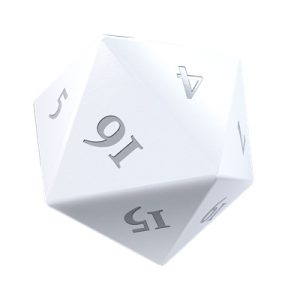 UP - Vivid Heavy Metal D20 Dice Set (2ct): White-16180