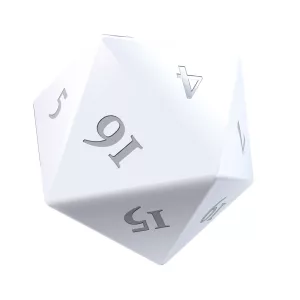 UP - Vivid Heavy Metal D20 Dice Set (2ct): White-16180