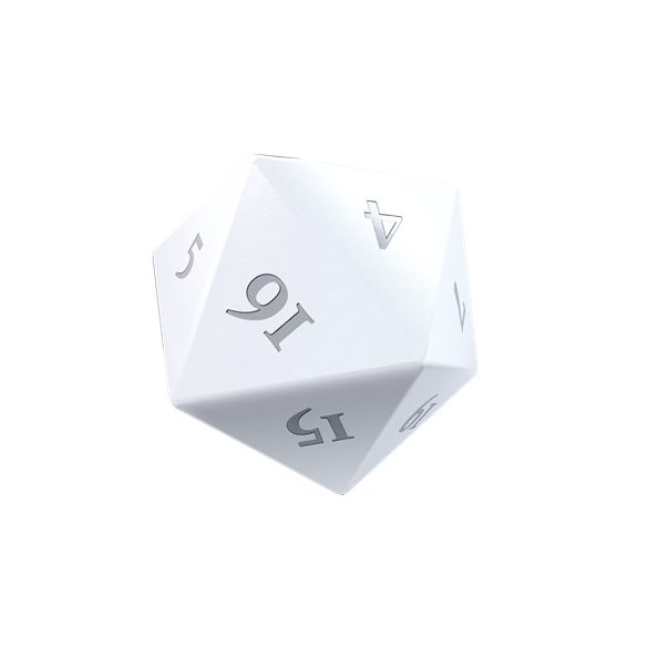 UP - Vivid Heavy Metal D20 Dice Set (2ct): White-16180